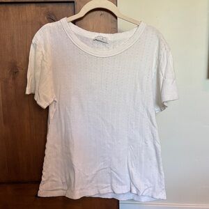 Vintage Pointelle Classic White short sleeve Top